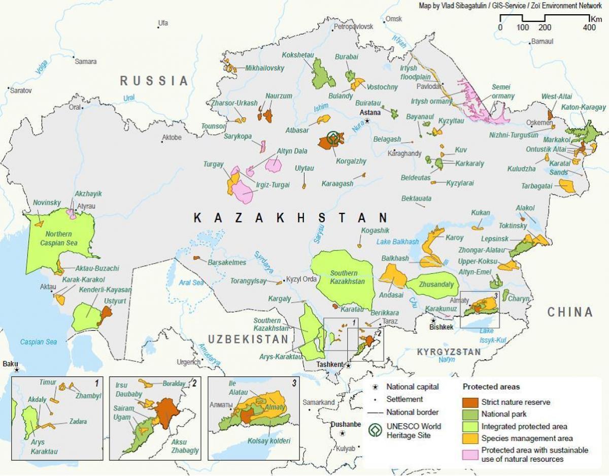 kart Qazaxıstan təbii sərvətləri