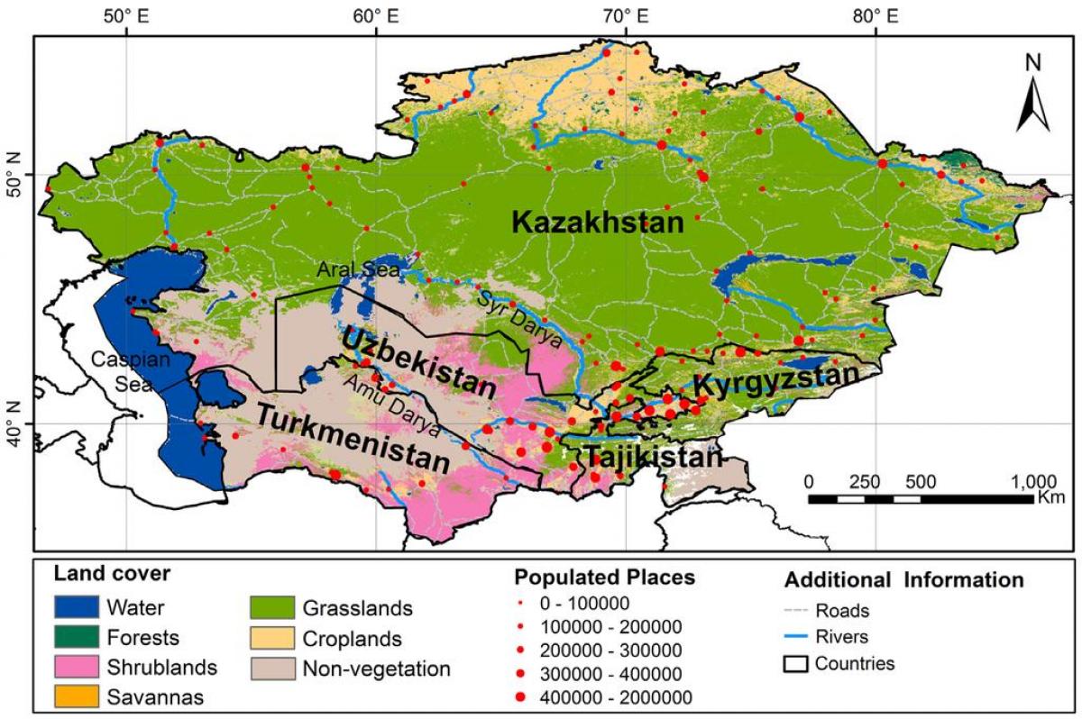 kart Qazaxıstanın iqlimi