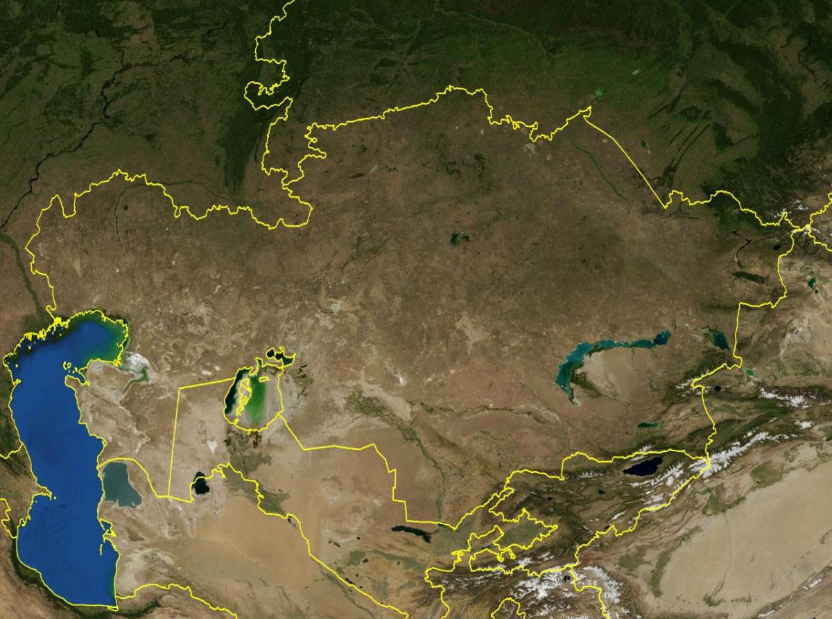 kart Qazaxıstan topoqrafik