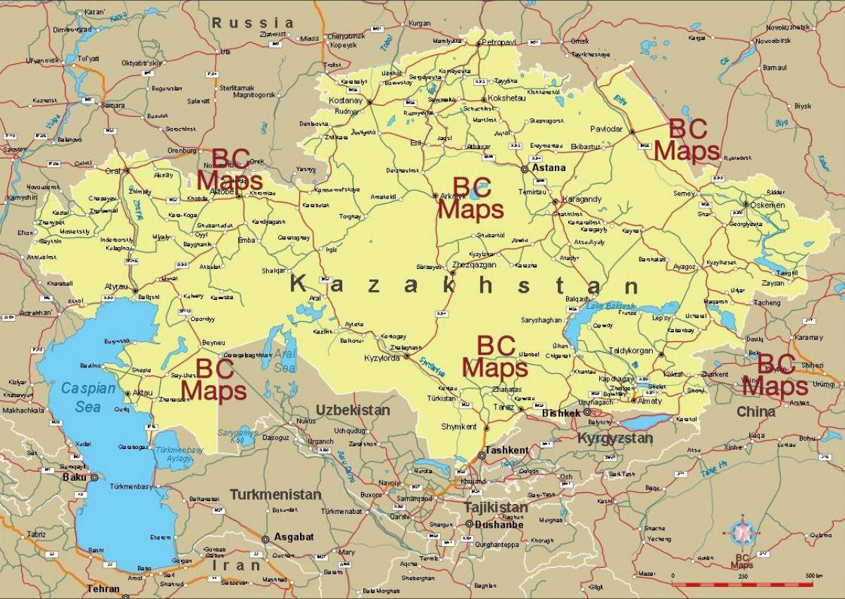Qazaxıstan şəhərin xəritəsi 