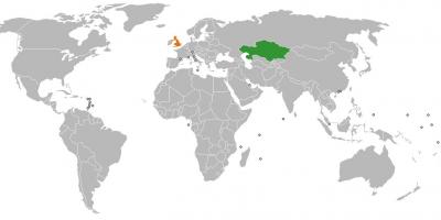 Yeri Qazaxıstan dünya xəritəsində